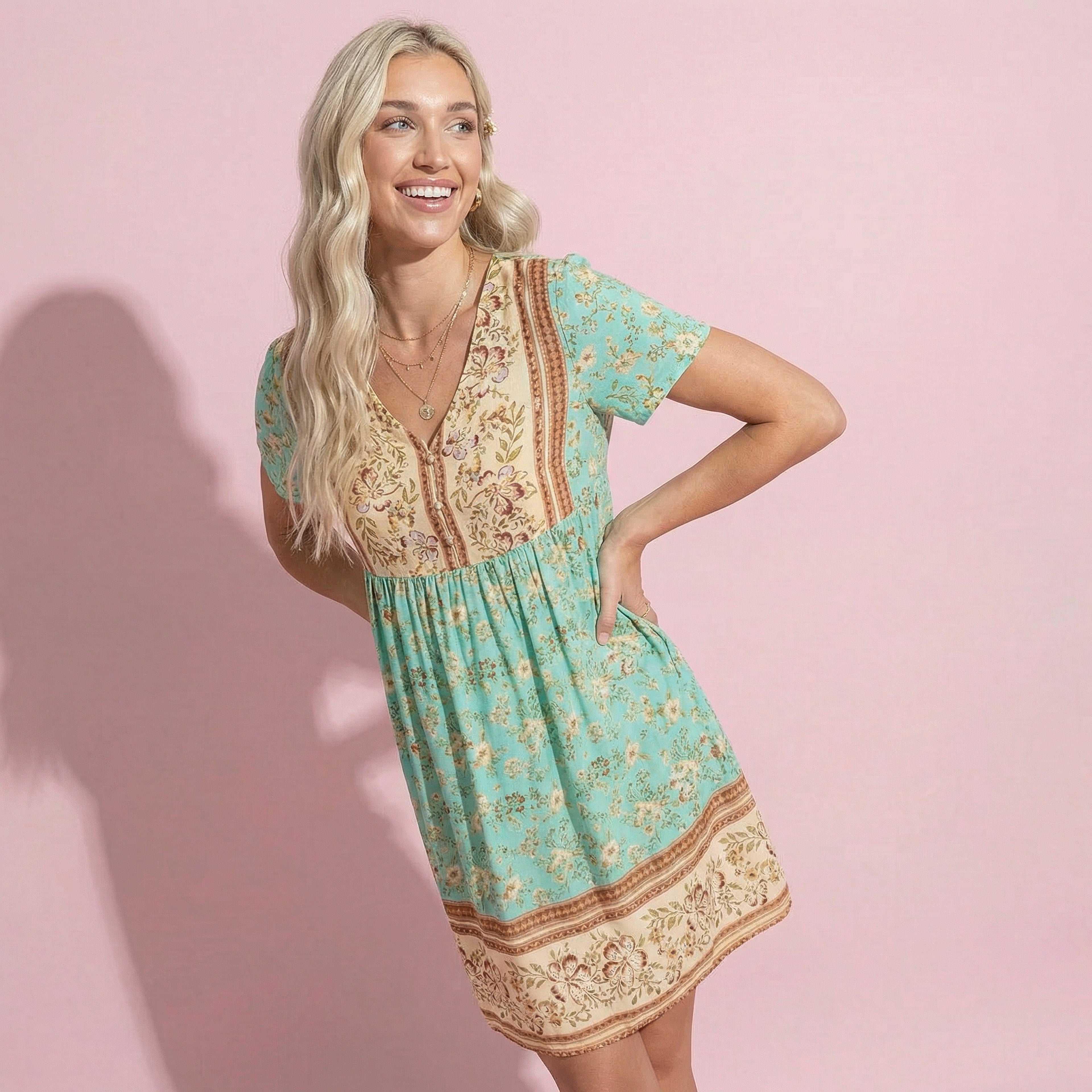 Multicolor Floral Boho Dress