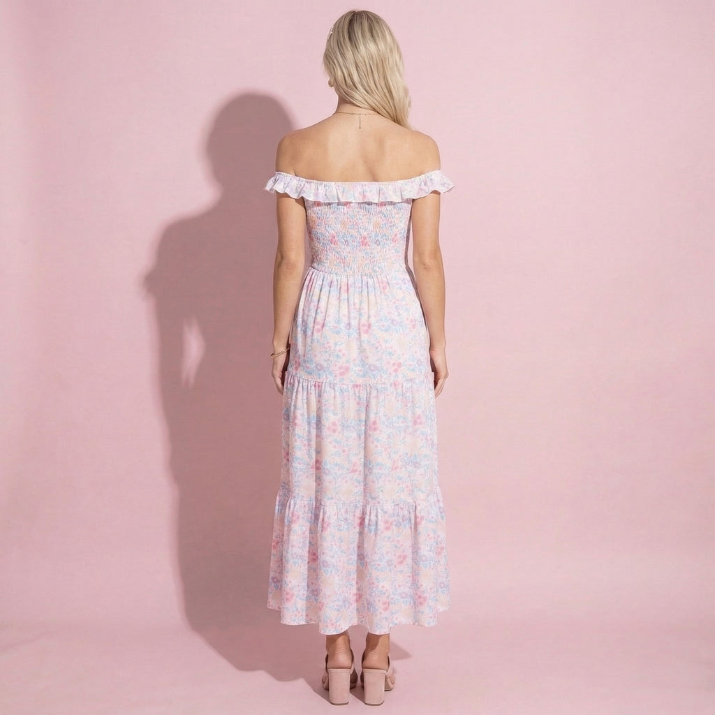 Strappy Smocked Floral Dress