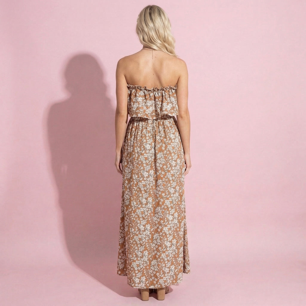 Tube Layered Floral Print Dress