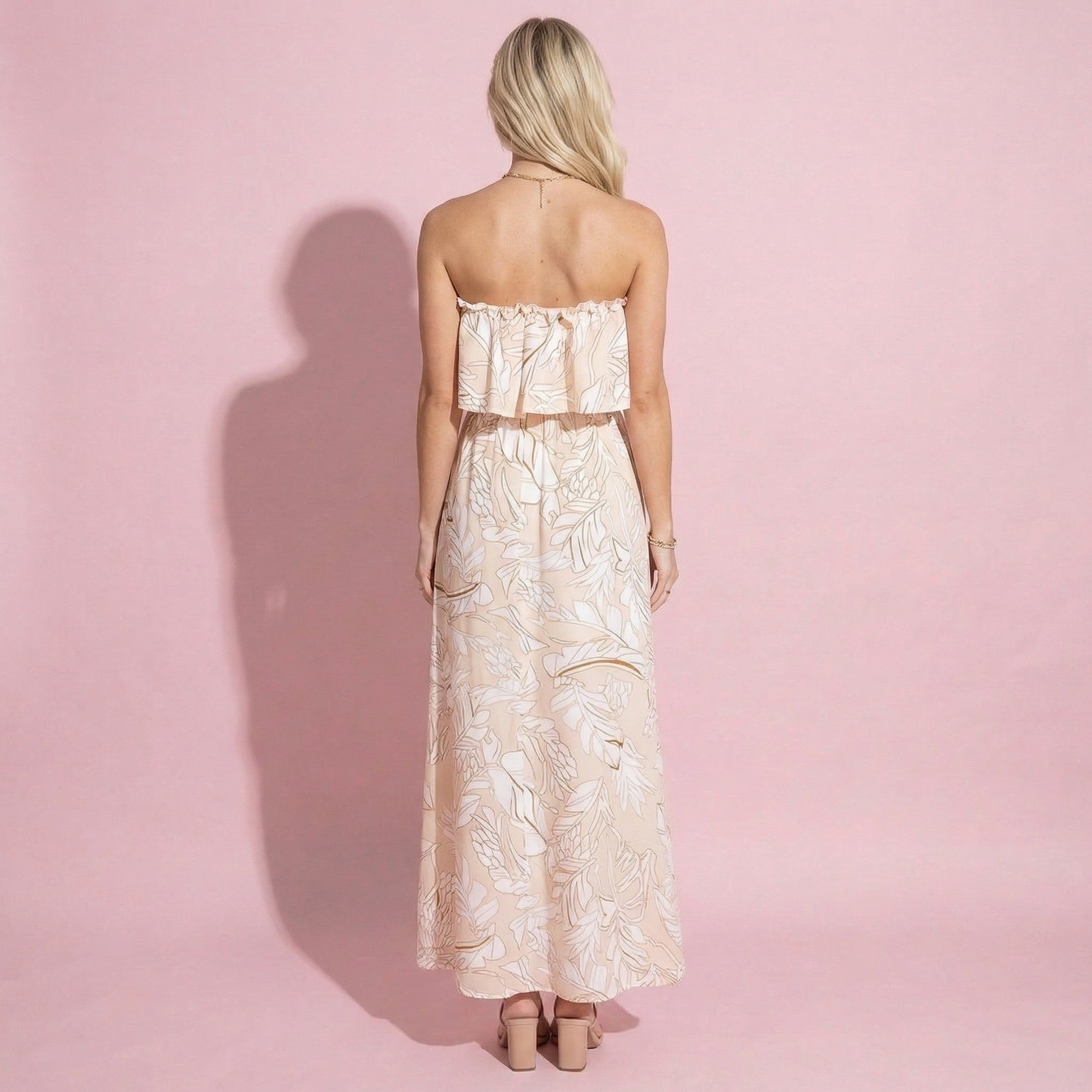 Tube Layered Floral Print Dress