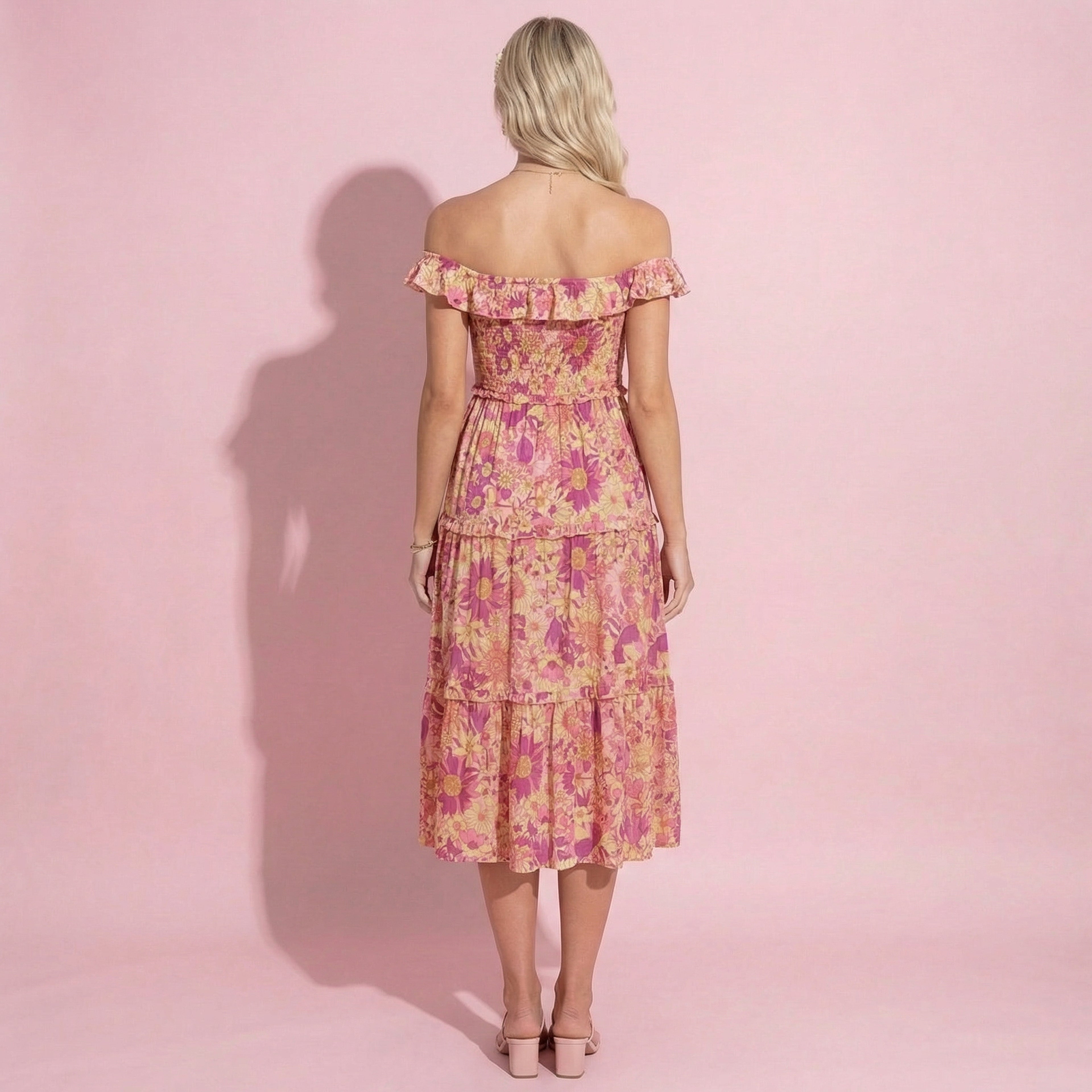 Strappy Smocked Floral Dress