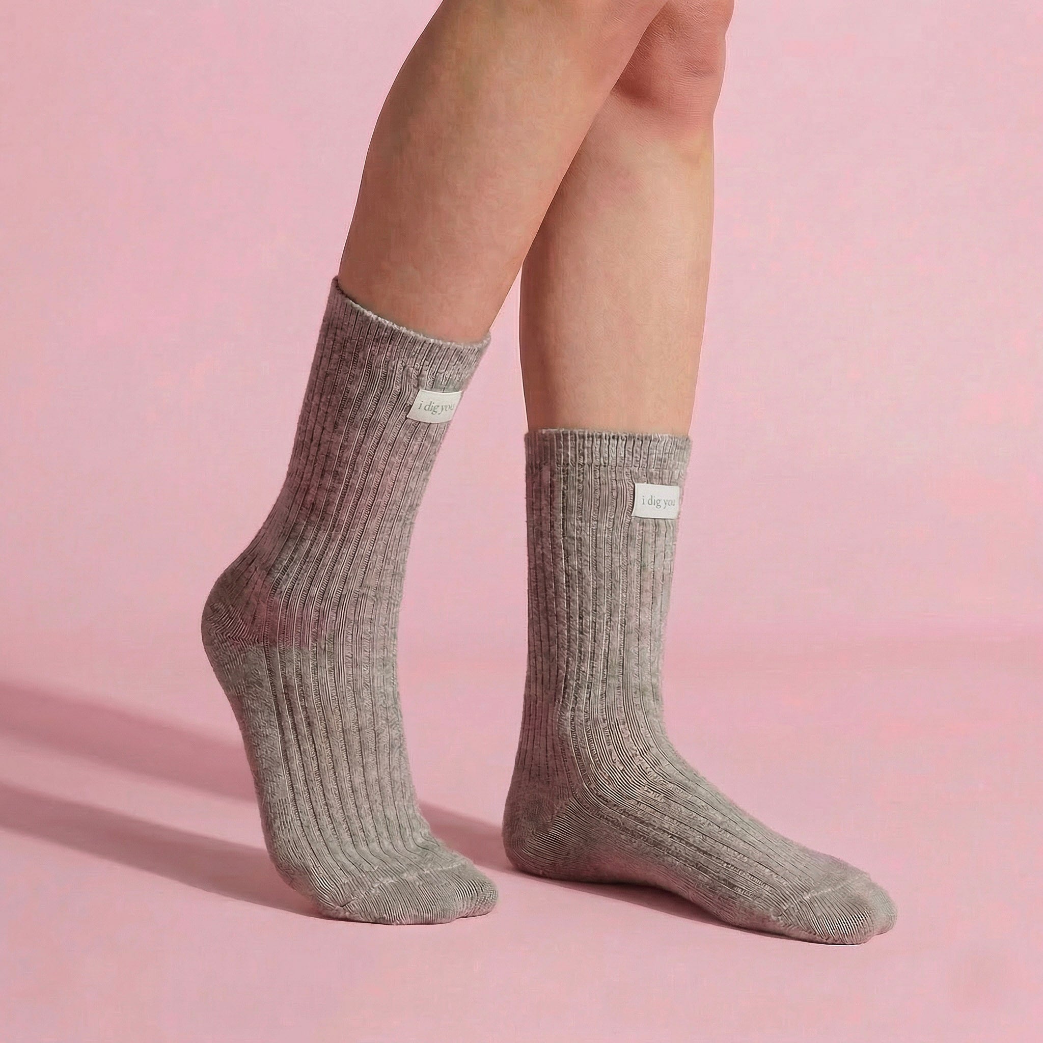 Anna-Kaci Women's 3-Pair Ribbed Crew Socks Set Soft Stretch Knit Fabric Minimal Everyday Comfort Socks