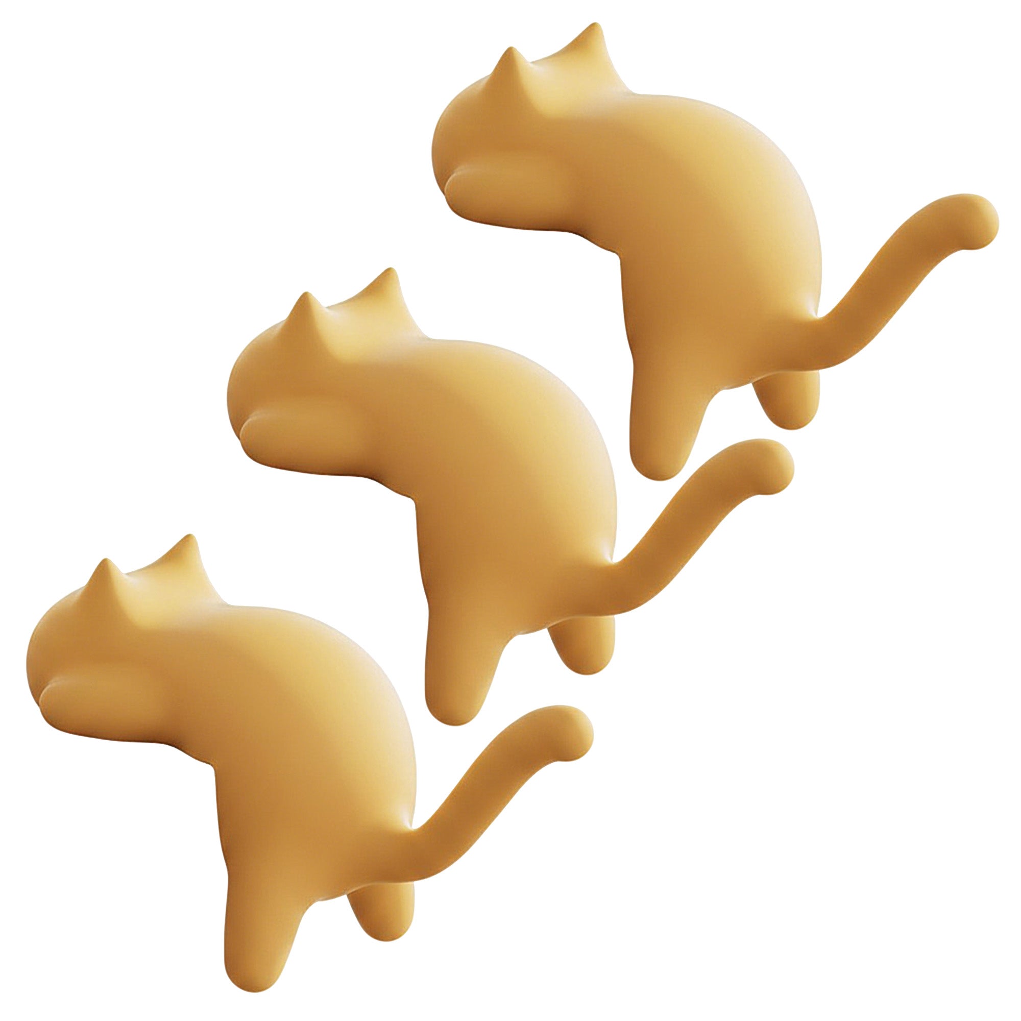 Anna-Kaci 3-Piece Desk Edge Bag Hook with Cat-Shaped Design and Protective Non-Slip Surface