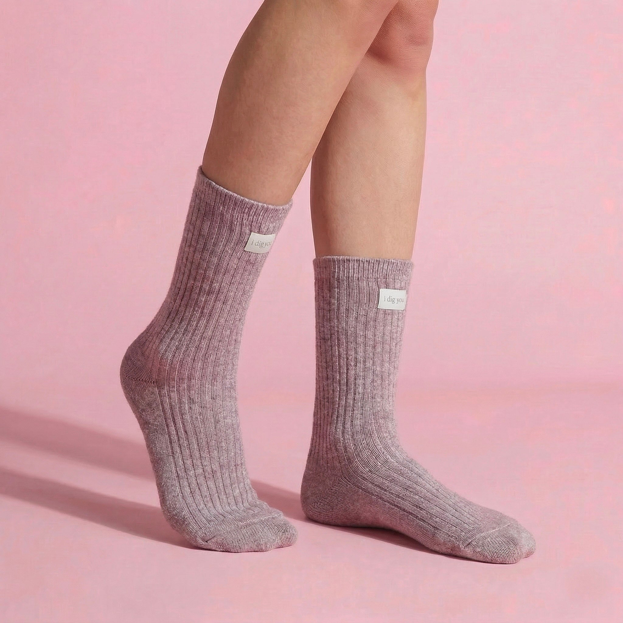 Anna-Kaci Women's 3-Pair Ribbed Crew Socks Set Soft Stretch Knit Fabric Minimal Everyday Comfort Socks