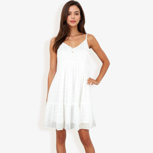 Vestido de verano con volantes y lunares