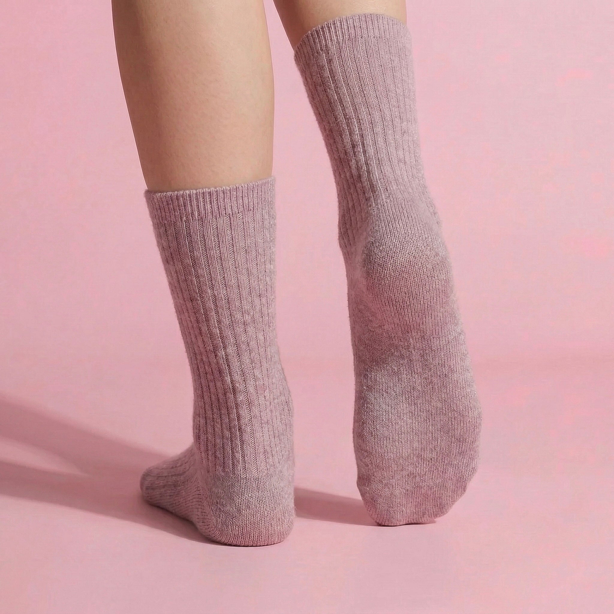 Anna-Kaci Women's 3-Pair Ribbed Crew Socks Set Soft Stretch Knit Fabric Minimal Everyday Comfort Socks