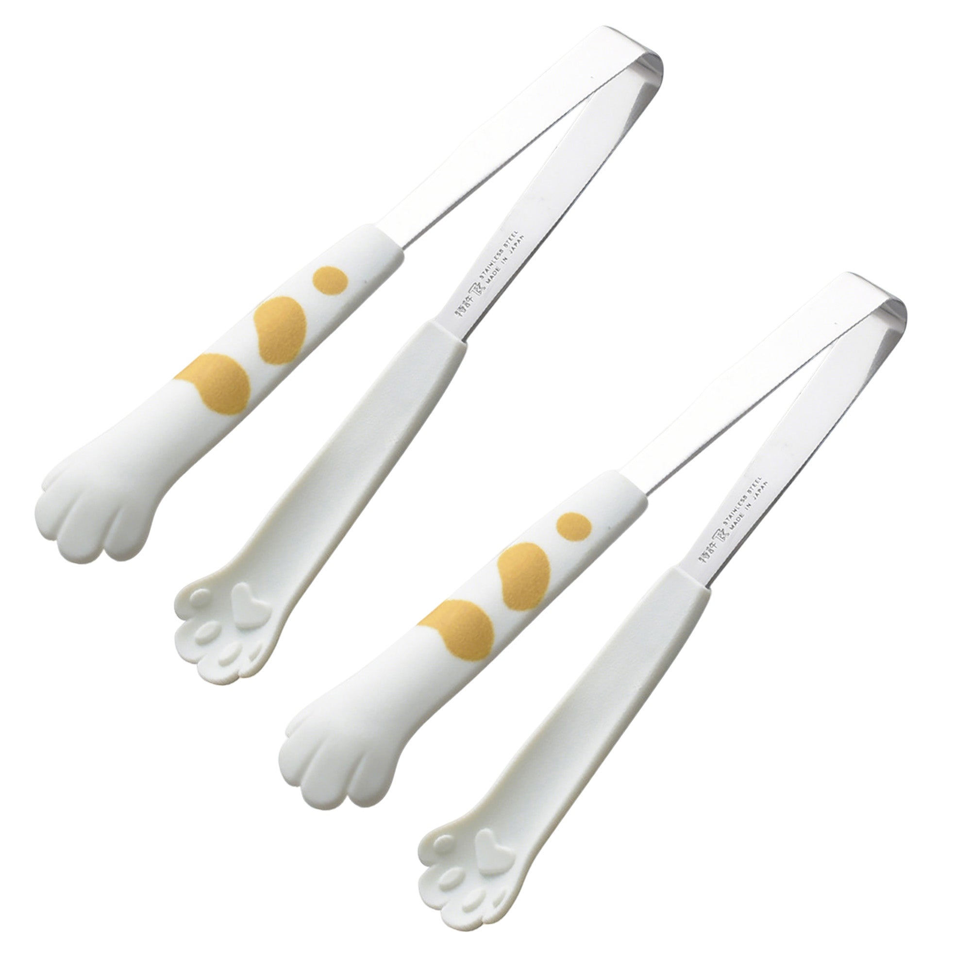 Anna-Kaci Stainless Steel Kitchen Tongs with Paw Handle Design Serving Utensil Set 2 Piece