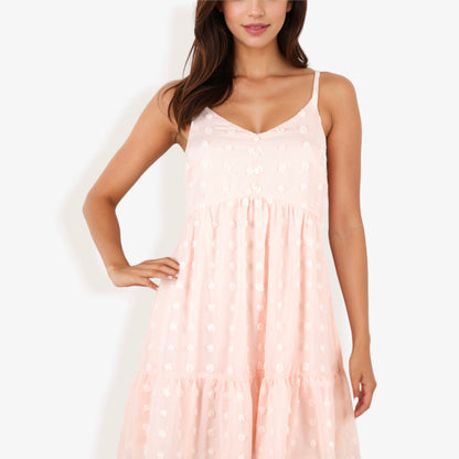 Vestido de verano con volantes y lunares