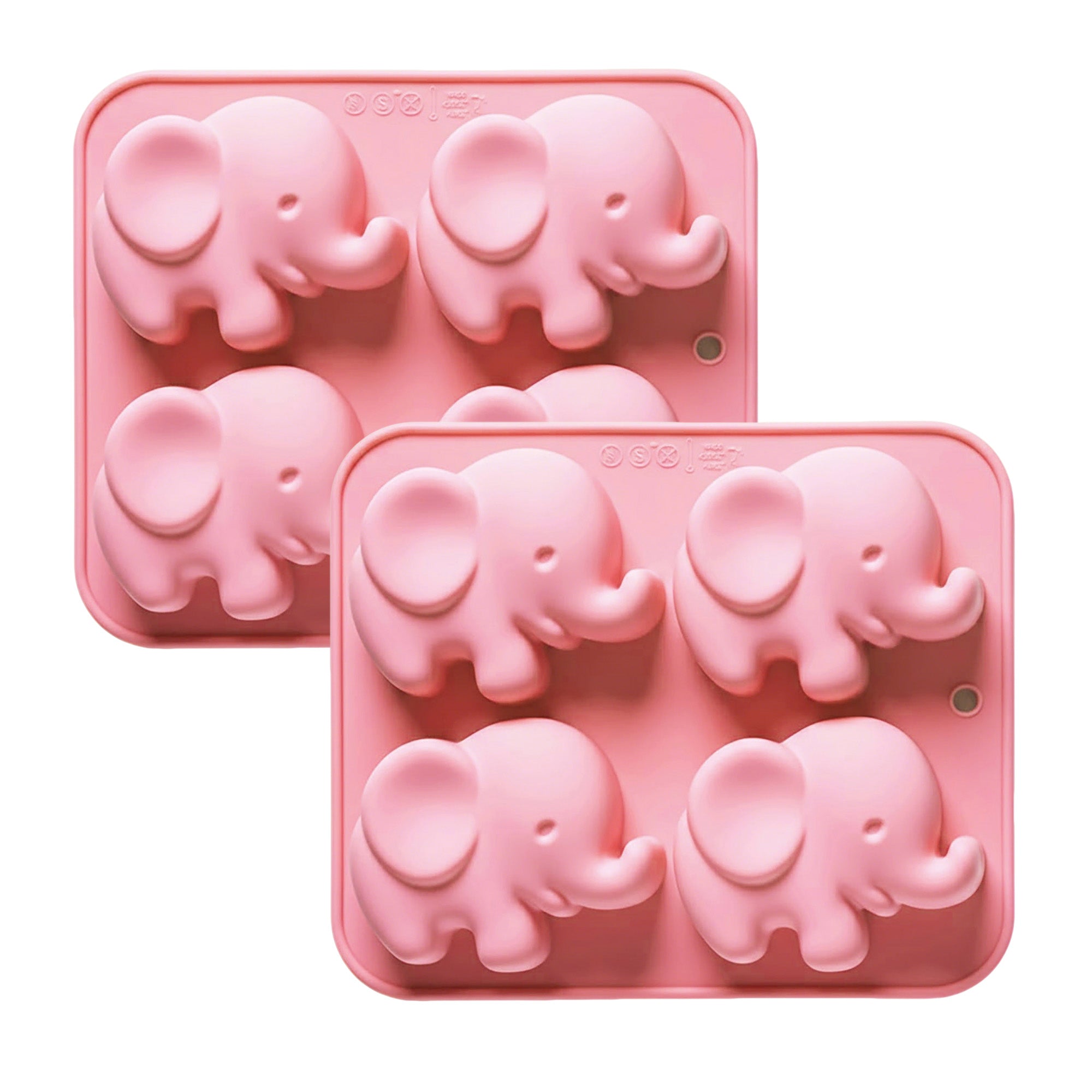 Anna-Kaci 2-Piece Elephant Silicone Baking Mold Reusable Nonstick Cake Chocolate Mold