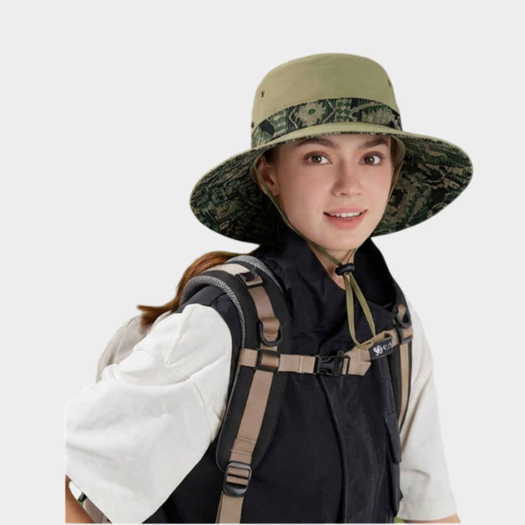 Anna-Kaci Women's Wide Brim Outdoor Sun Hat Adjustable Chin Strap Breathable Lightweight Hiking Fishing Hat