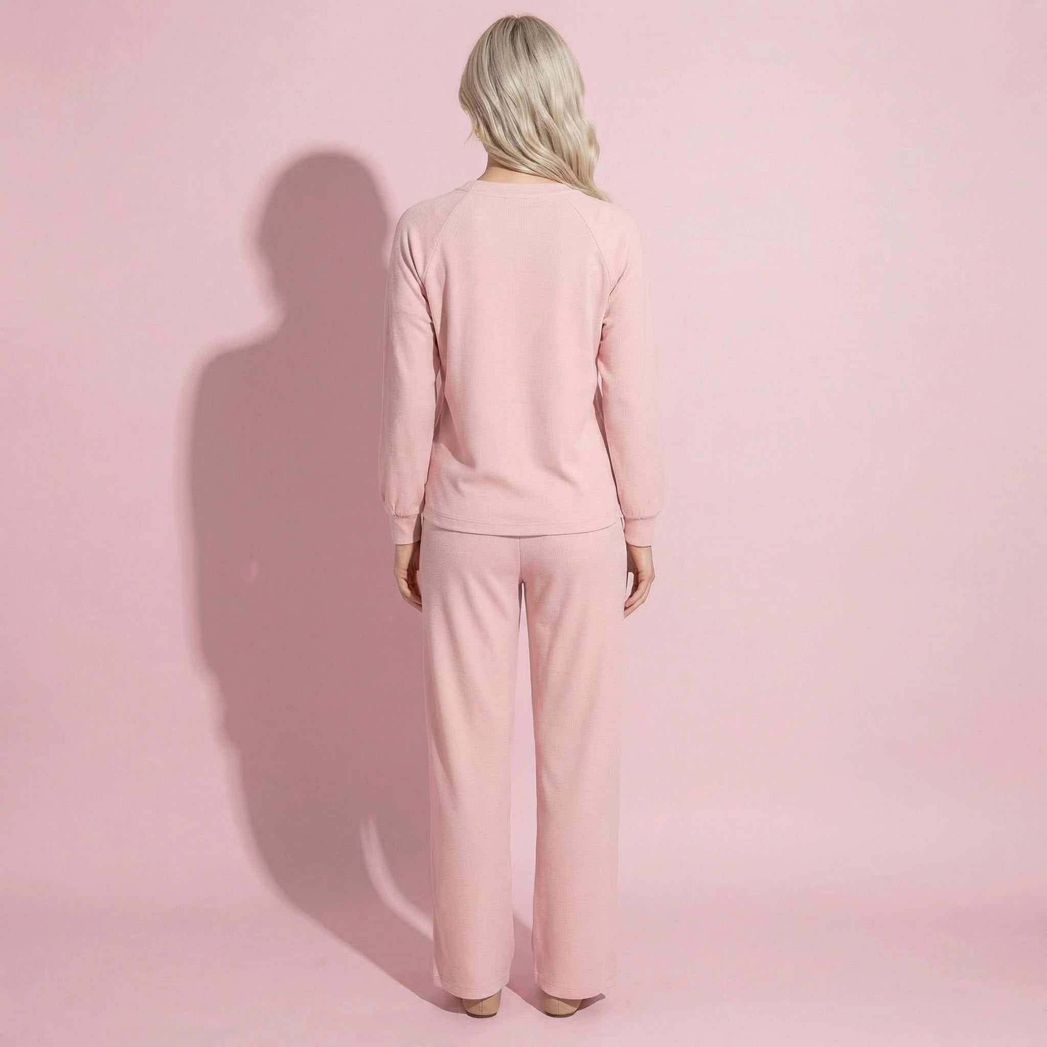 Anna-Kaci Women's 2-Piece Set Long Sleeve Top with Front Pocket and Relaxed Fit Lounge Pants