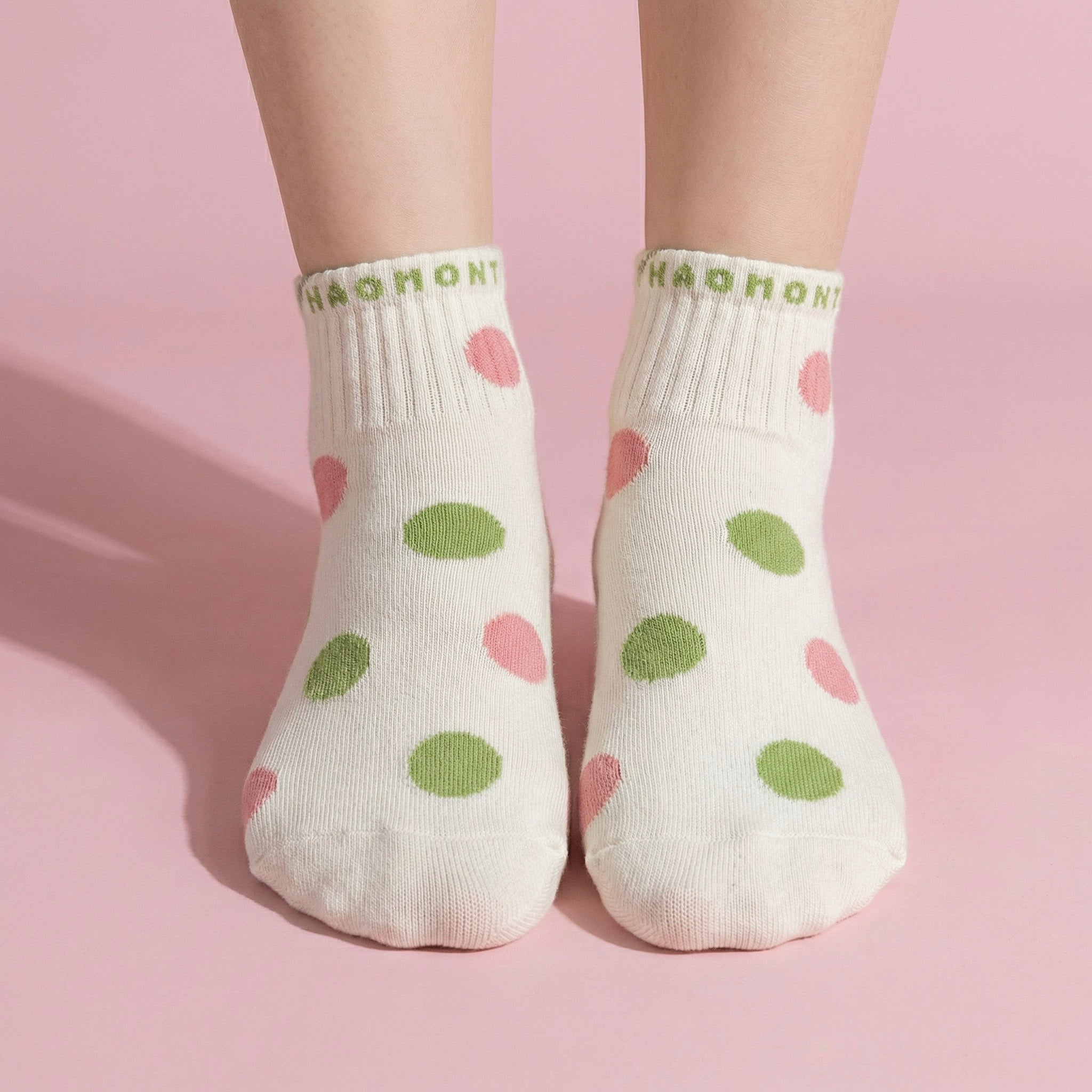 Anna-Kaci 5 Pairs Women's Low Cut Ankle Socks with Polka Dot and Stripe Patterns Soft Cotton Anti-Pilling Casual Everyday Style