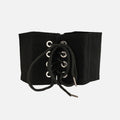 Anna-Kaci Women's Wide Lace-Up Waist Belt with Structured Panel Design and Adjustable Corset-Style Front Ties 5x25.5in