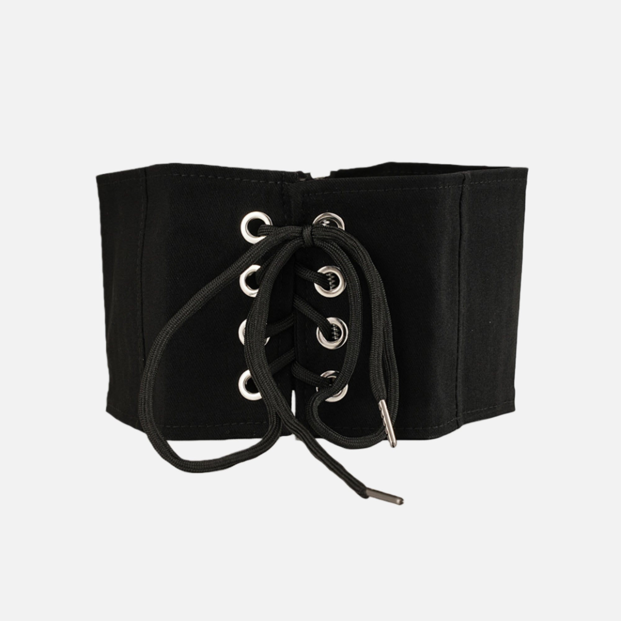Anna-Kaci Women's Wide Lace-Up Waist Belt with Structured Panel Design and Adjustable Corset-Style Front Ties 5x25.5in