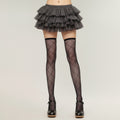 Anna-Kaci Women's Sheer Diamond Pattern Thigh High Stockings with Soft Stretch Fit