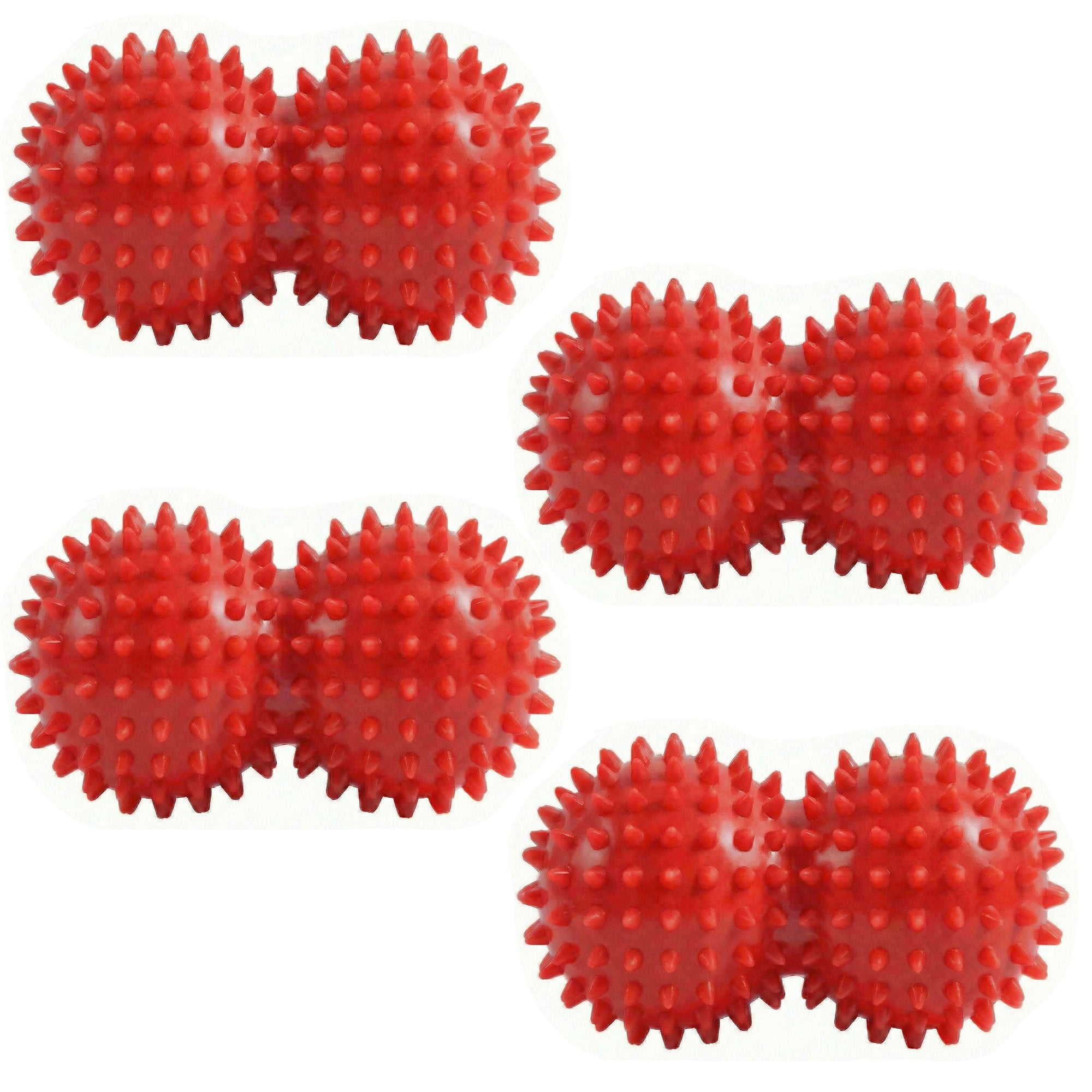 Anna-Kaci 4-PC Textured Peanut Massage Ball for Deep Tissue Spine and Muscle Relief