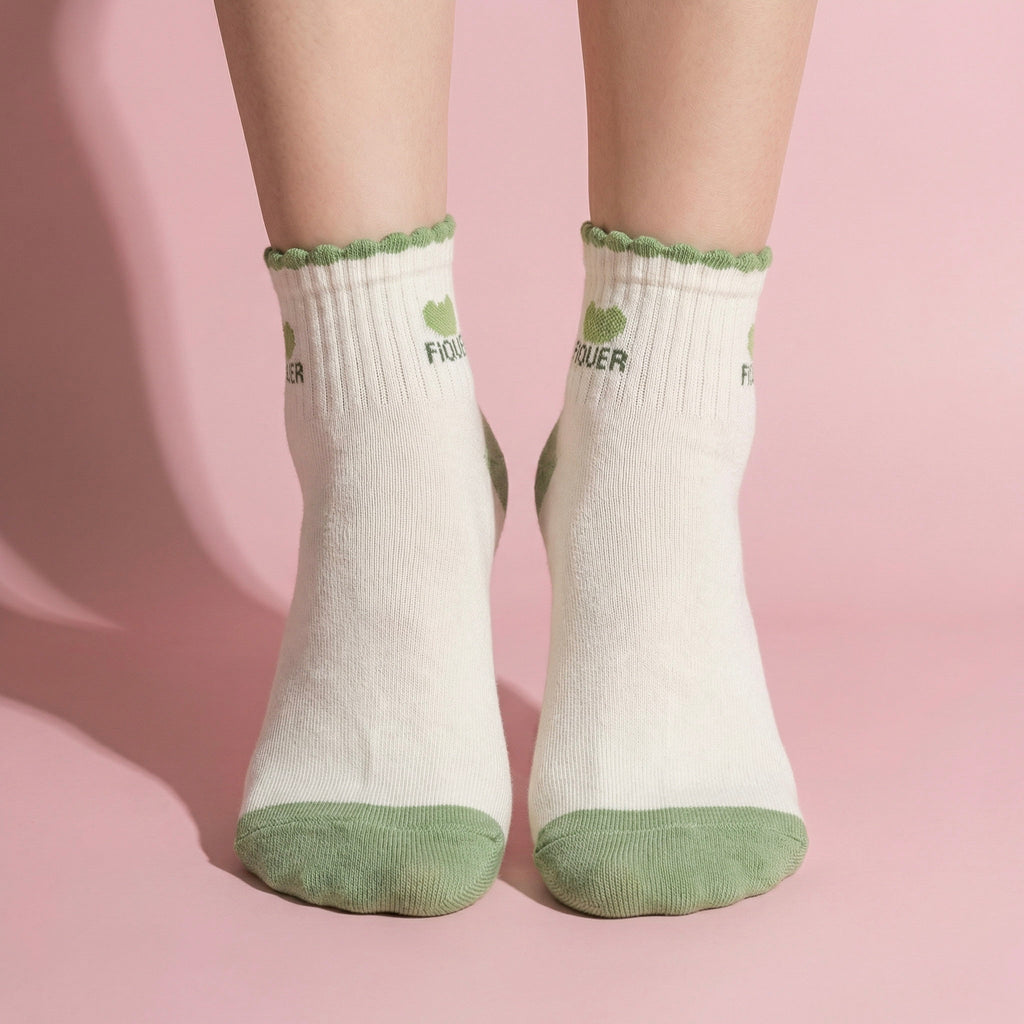 Women's ankle socks with polka dot, cotton and ankle length