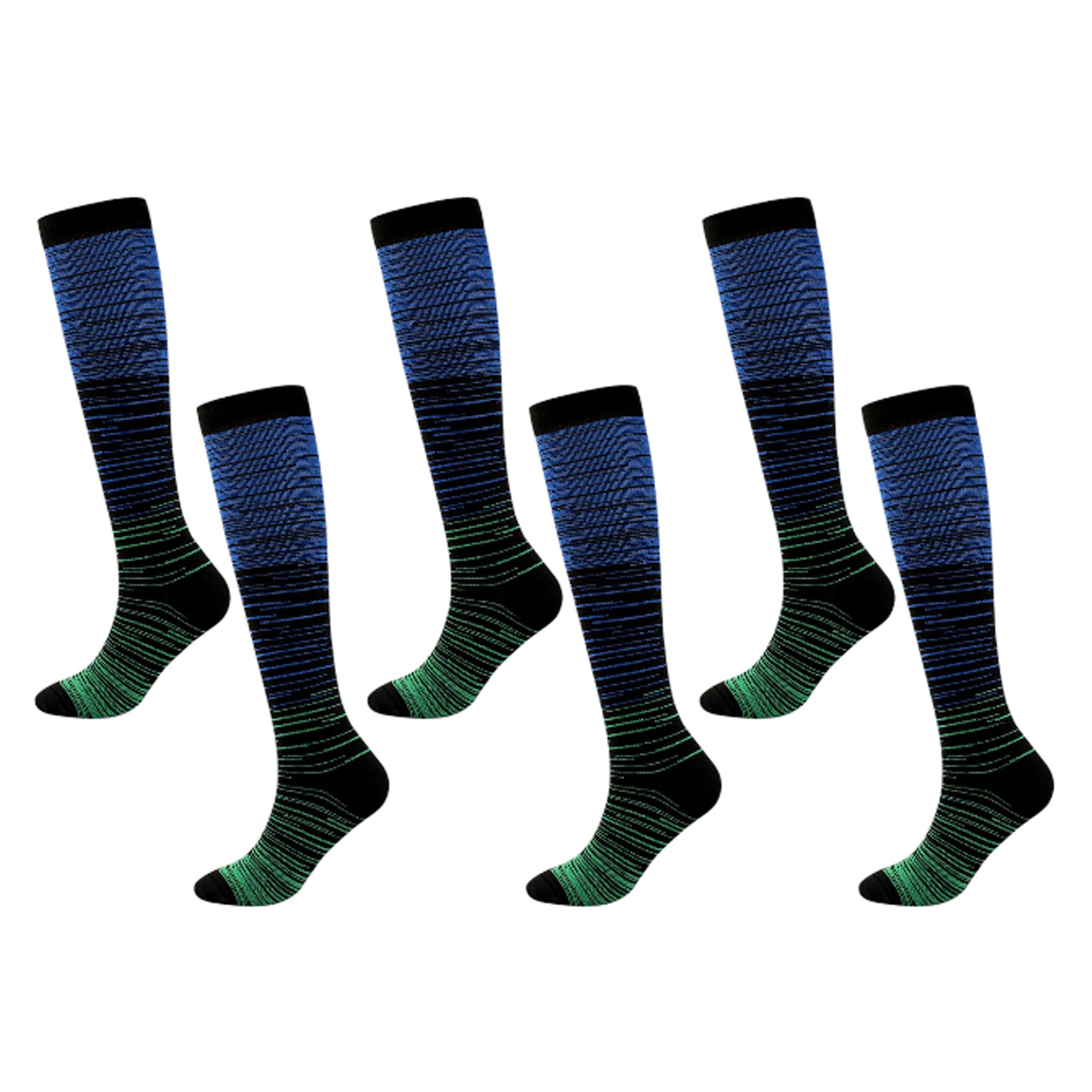 Anna-Kaci Women's 6pk Professional Athletic Compression Socks - Gradient Pressure Knee-High Socks for Fitness, Running & Recovery
