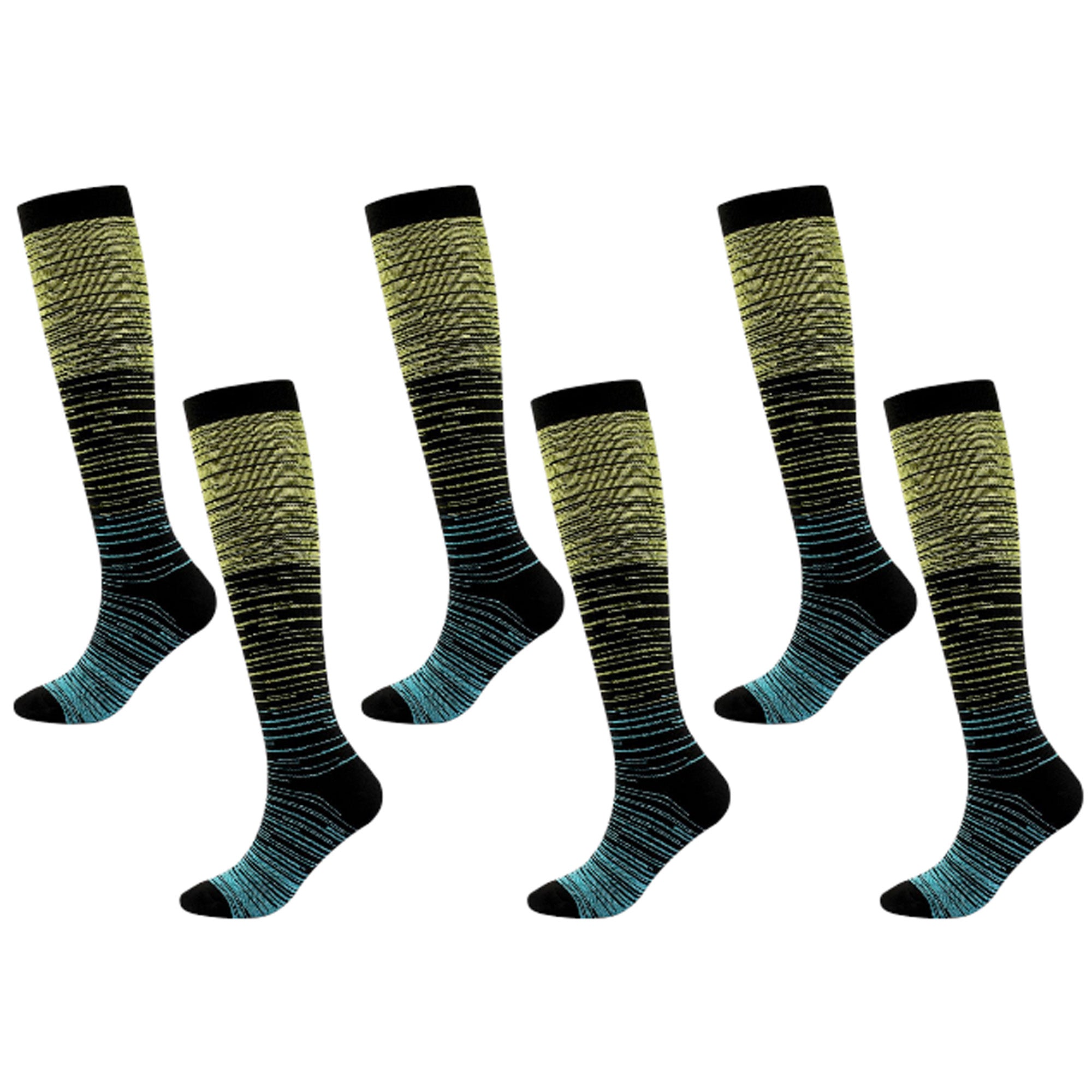 Anna-Kaci Women's 6pk Professional Athletic Compression Socks - Gradient Pressure Knee-High Socks for Fitness, Running & Recovery