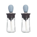 Anna-Kaci 2-PC Glass Oil Dispenser Bottle with Silicone Brush Drip Free Design and Leak Resistant Lid