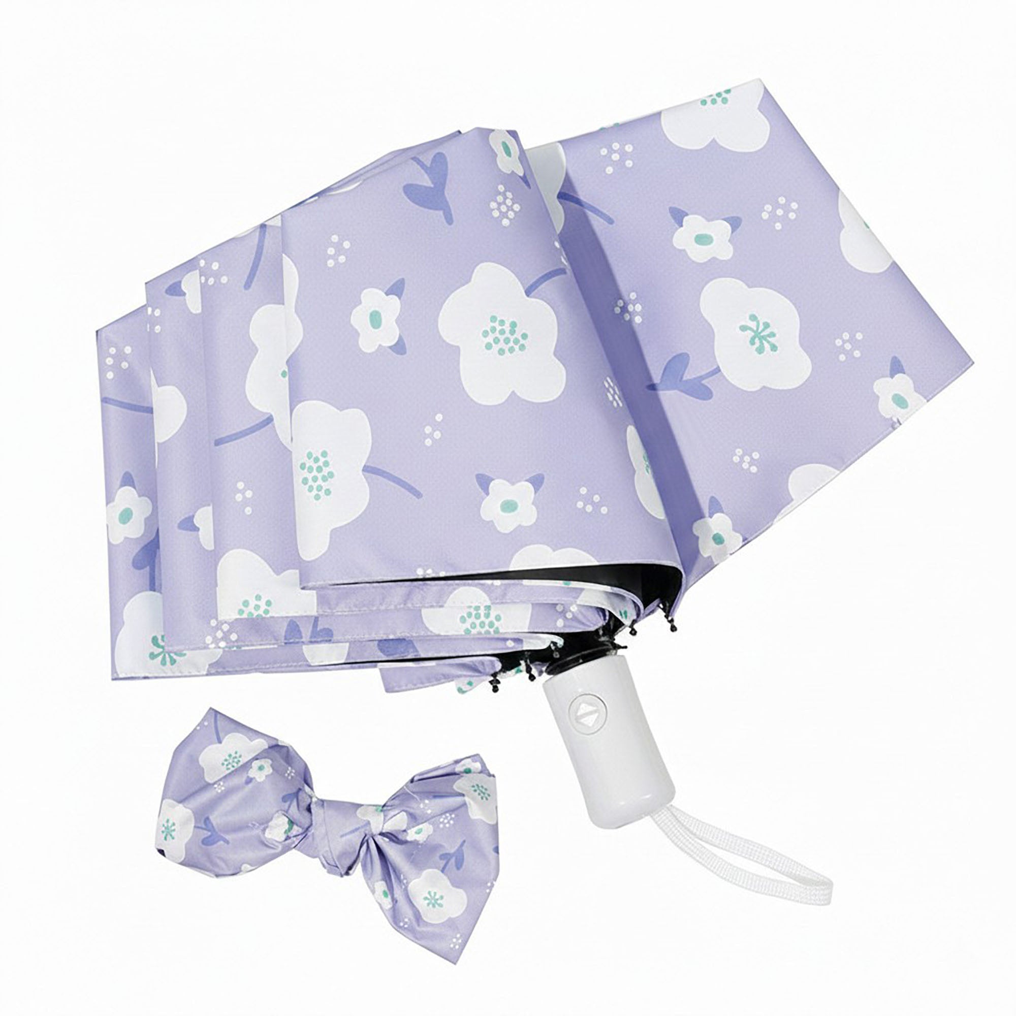 Anna-Kaci Floral Print Automatic Open Umbrella with Compact Foldable Design