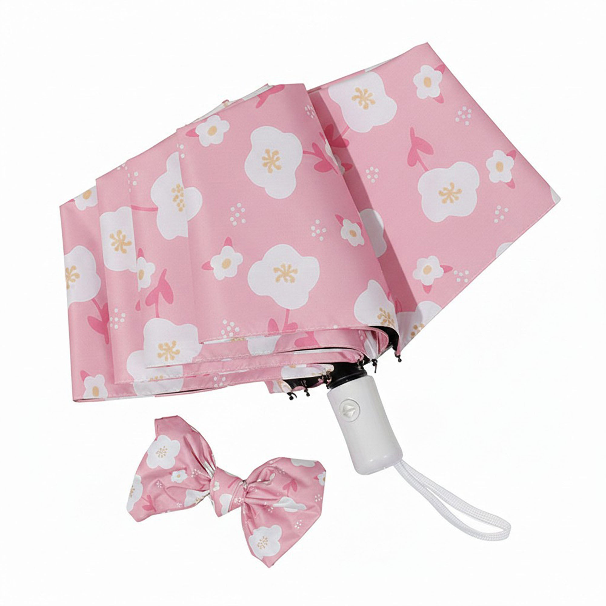 Anna-Kaci Floral Print Automatic Open Umbrella with Compact Foldable Design