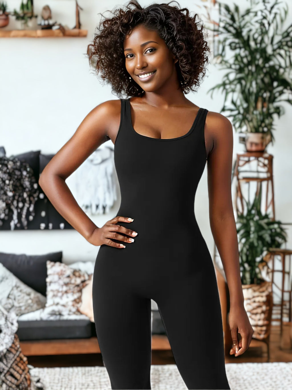 Ropa deportiva de una pieza ajustada para yoga y levantamiento de cadera