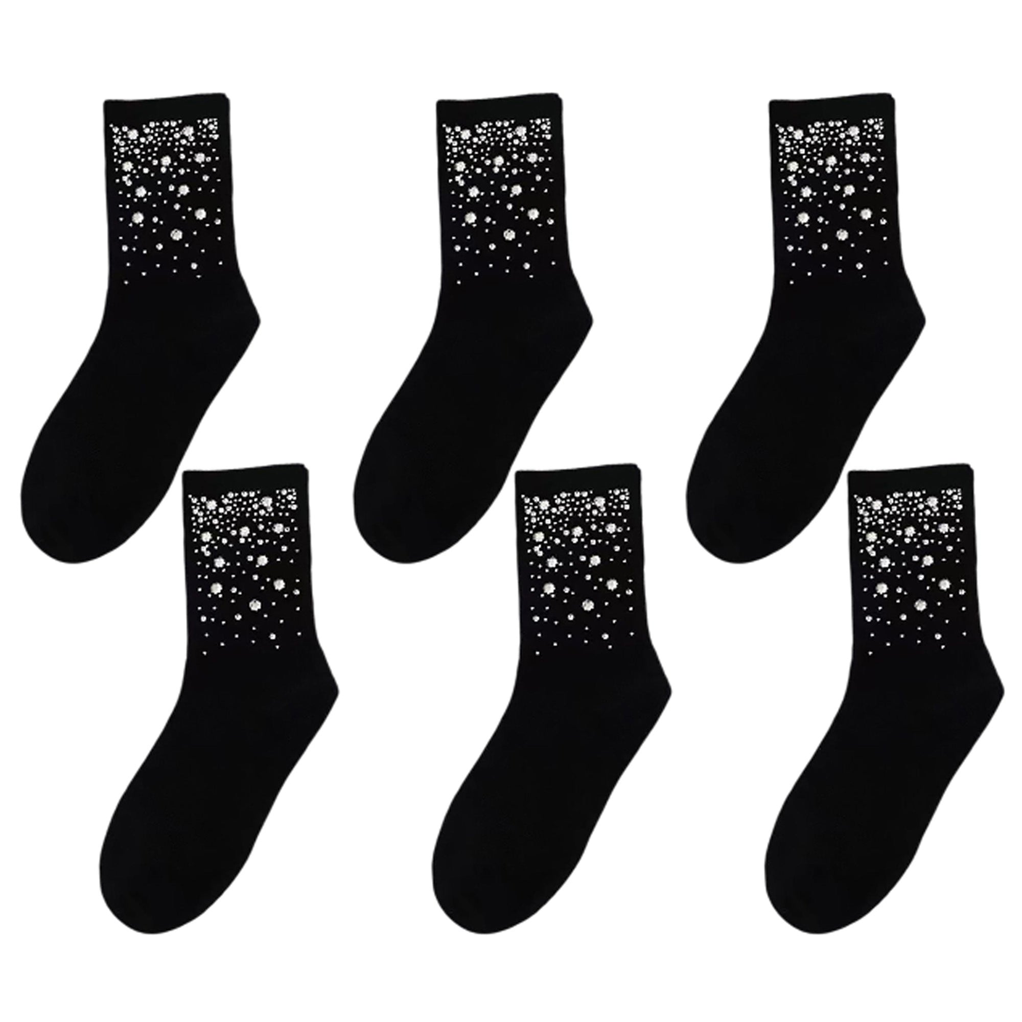 Anna-Kaci Women's 6pk Dot Ankle Socks - Sparkly Accent Dress Socks for Parties & Stylish Daily Wear