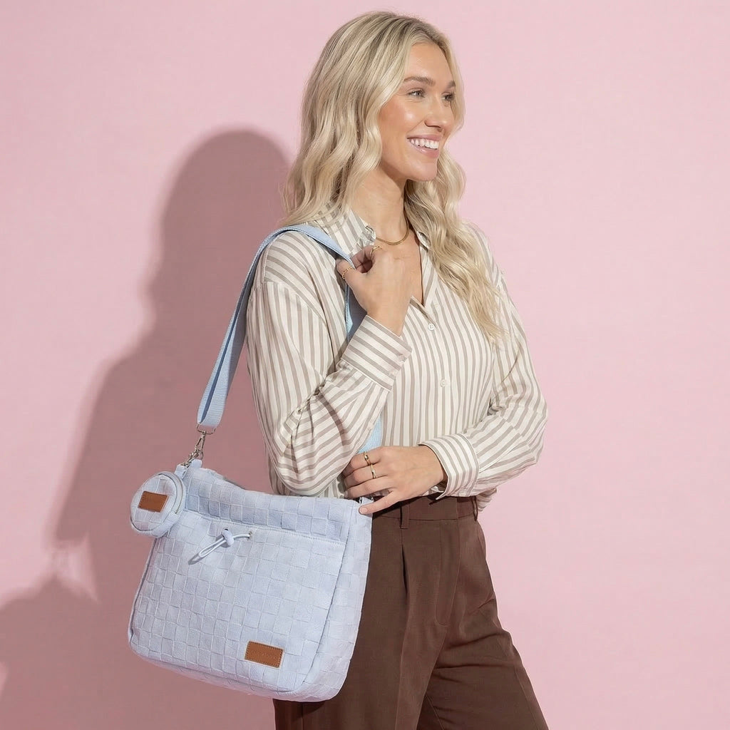 Anna-Kaci Women's Woven Canvas Crossbody Bag - Adjustable Strap 3-in-1 (Shoulder/Handheld) Bag