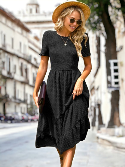 Vestido de capas con doble textura 