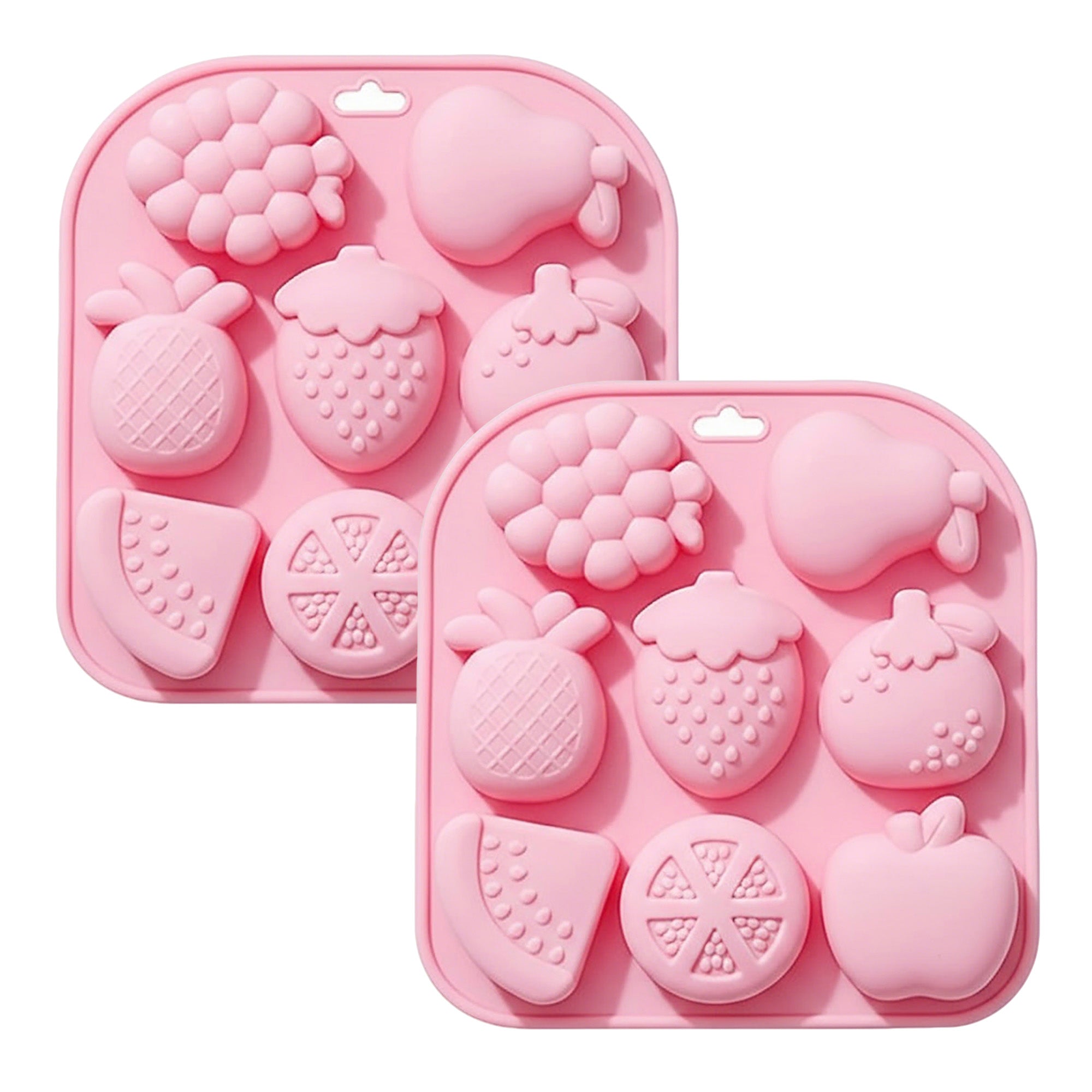 Anna-Kaci 2-Piece Fruit Shape Silicone Baking Mold Set Nonstick Flexible Chocolate Candy Dessert Mold
