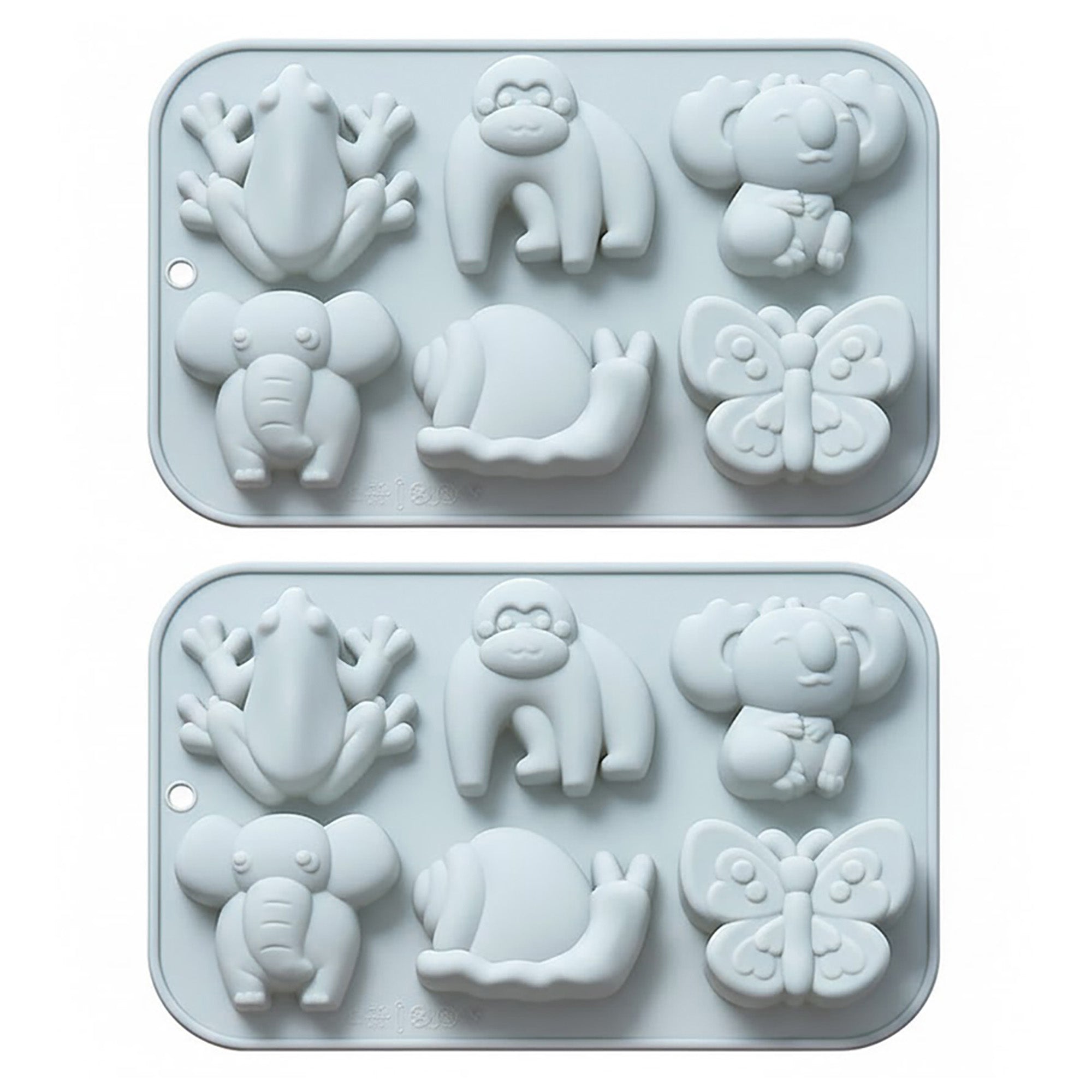 Anna-Kaci 2-Piece Animal Silicone Baking Mold Set Nonstick Flexible Chocolate Candy Dessert Mold