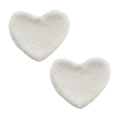 Anna-Kaci 2-PC Heart Shaped Plush Cup Coaster with Soft Textured Fabric and Padded Design