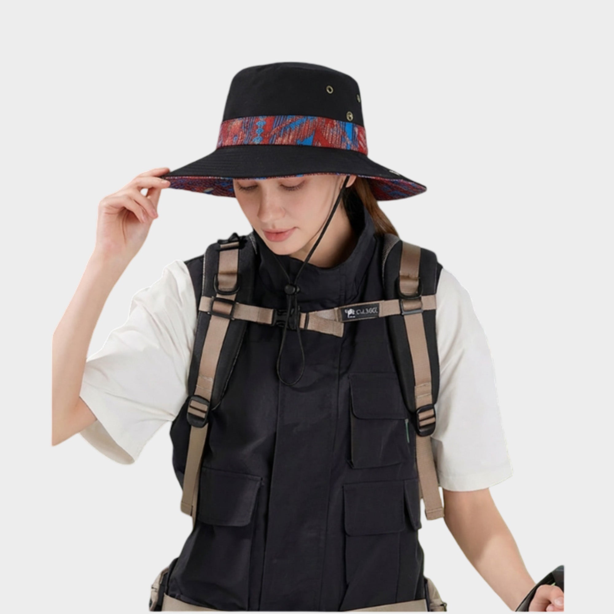 Anna-Kaci Women's Wide Brim Outdoor Sun Hat Adjustable Chin Strap Breathable Lightweight Hiking Fishing Hat
