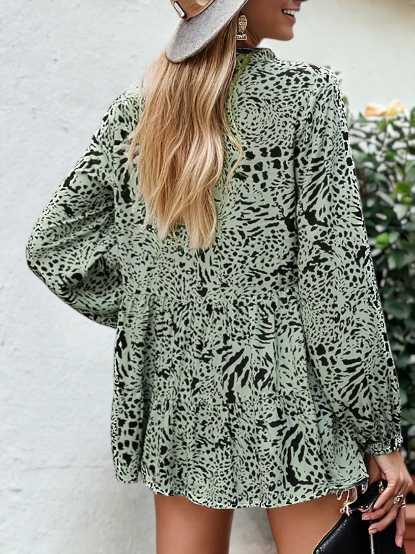 Summer Print Button Blouse