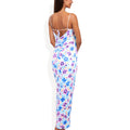 Anna-Kaci Women's Floral Print Spaghetti Strap Maxi Dress with Open Back Detail