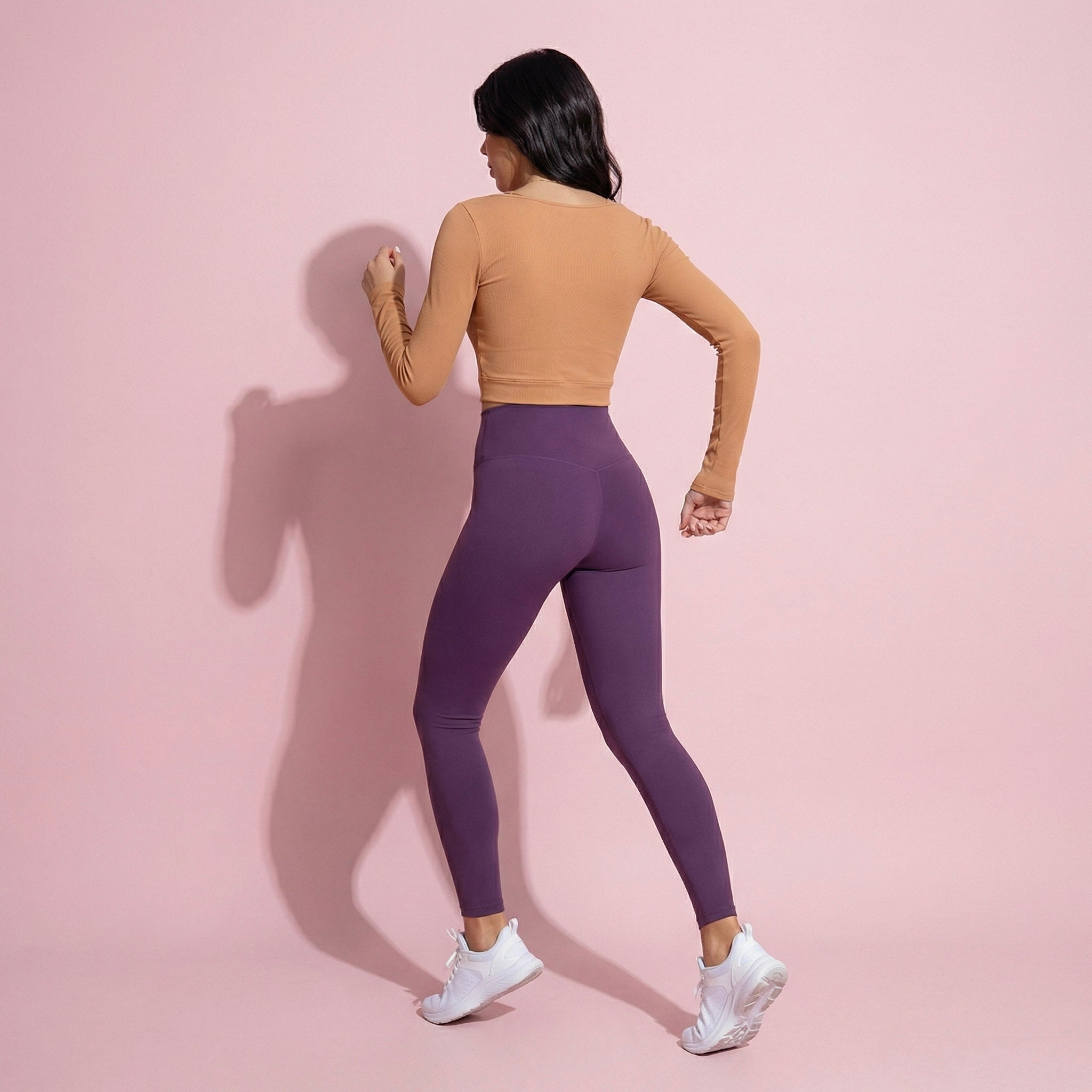 Cropped Button-Up Ribbed Long Sleeve Top with Scoop Neckline