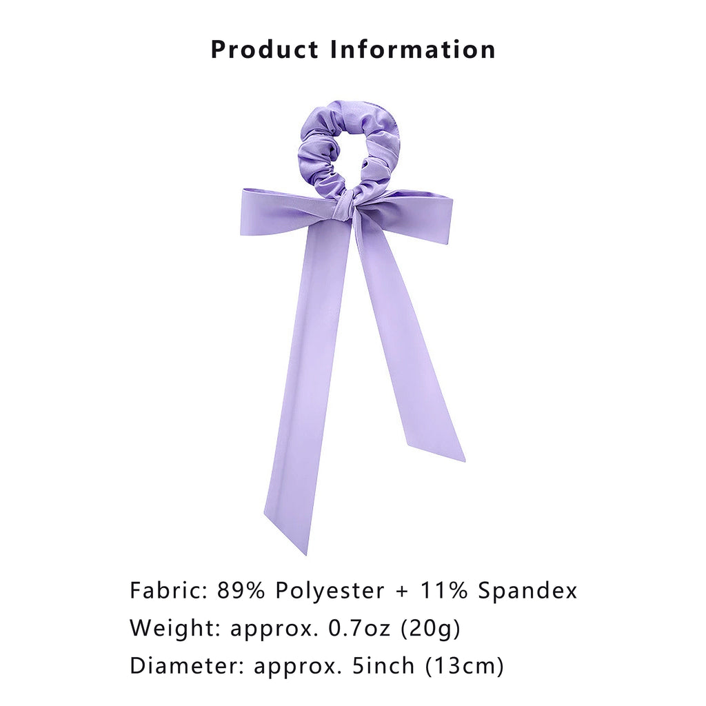 Anna-Kaci Elastic Hair Ties with Long Bows, Hair Scrunchies with Knotted Bow Ribbon for Women Girls