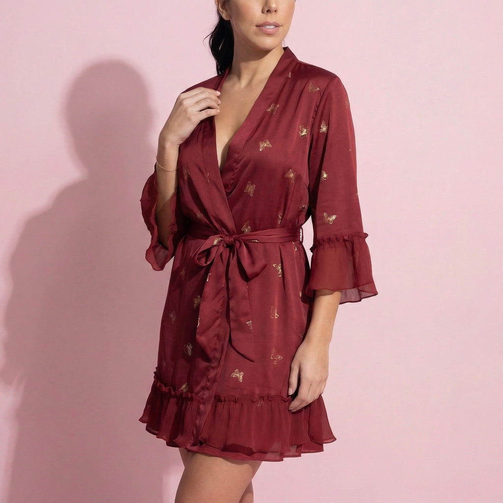 Anna-Kaci Lounge Women's Satin Bow Print Slip Dress with Spaghetti Straps and Soft Draped Neckline for a Smooth Elegant Look