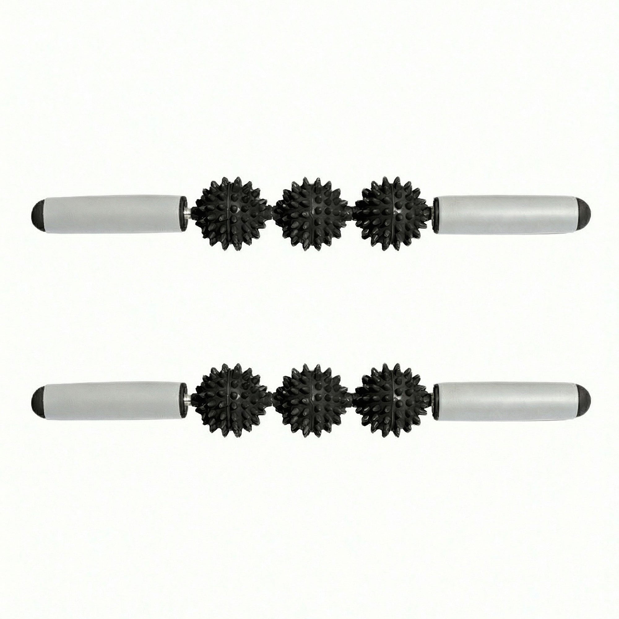 Anna-Kaci 2-PC Handheld Massage Roller with Textured Therapy Balls for Deep Tissue Relief