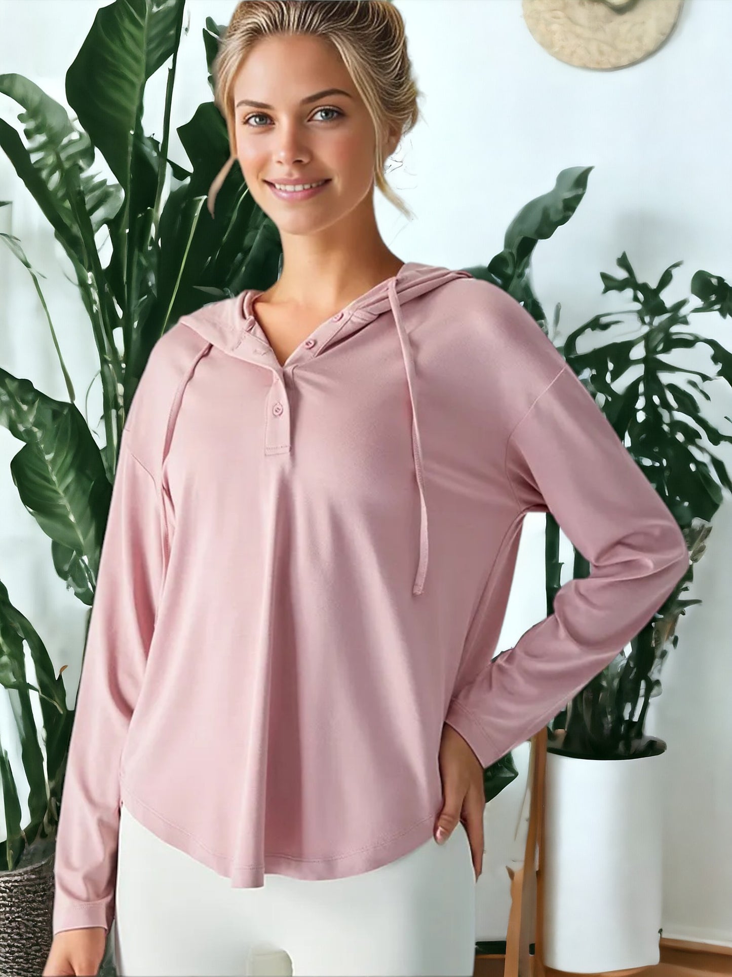 Chaqueta de yoga informal de manga larga, holgada y transpirable