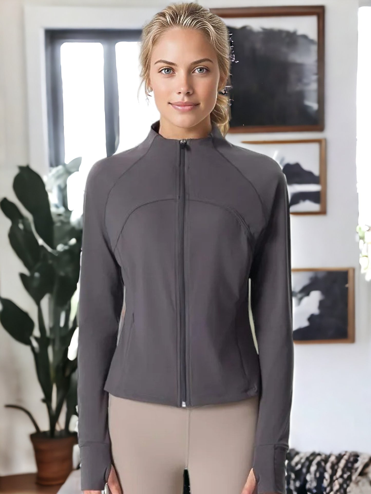 Chaqueta deportiva de manga larga, transpirable, de secado rápido y de alta elasticidad
