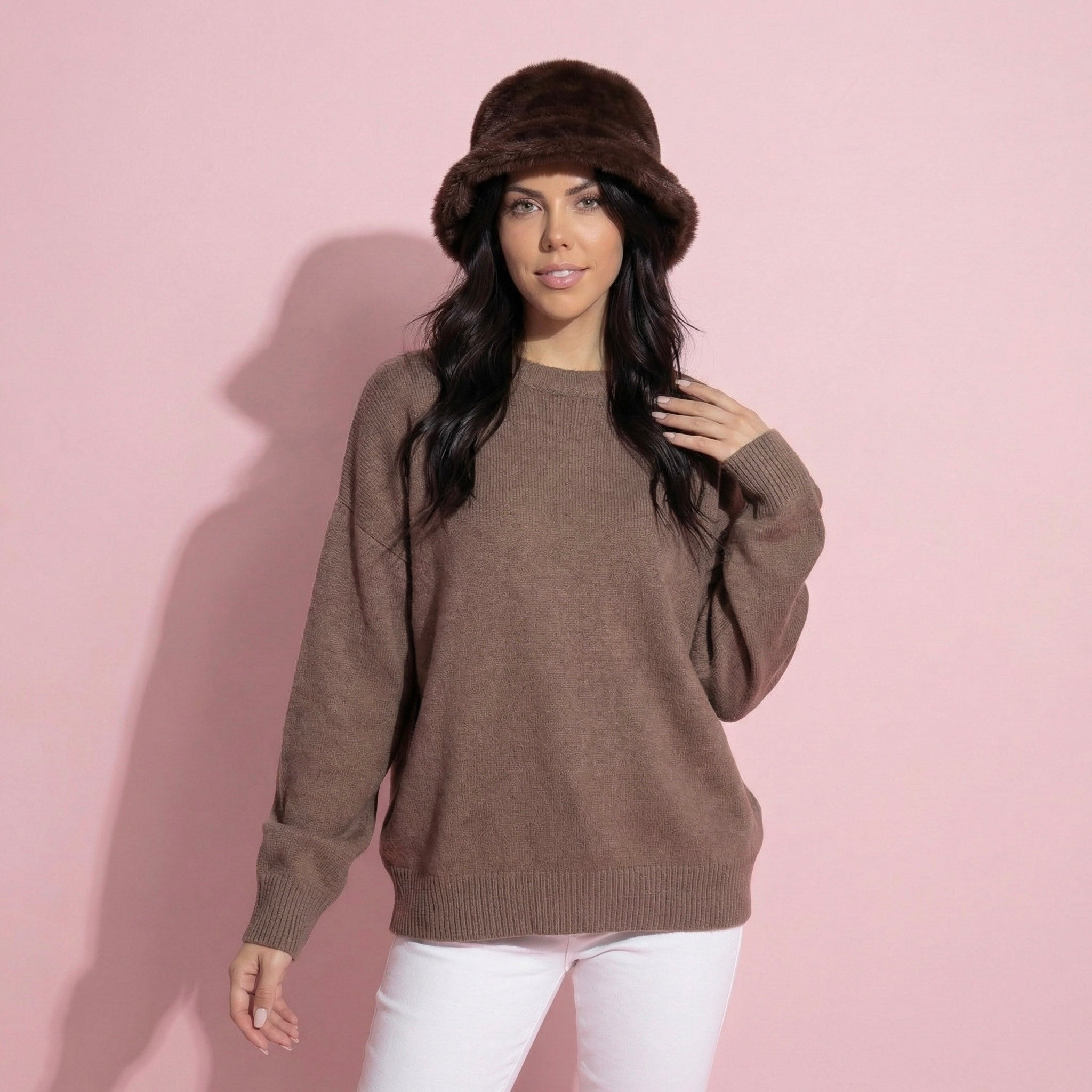 Anna-Kaci Women's Plush Furry Bucket Hat with Soft Cozy Lining