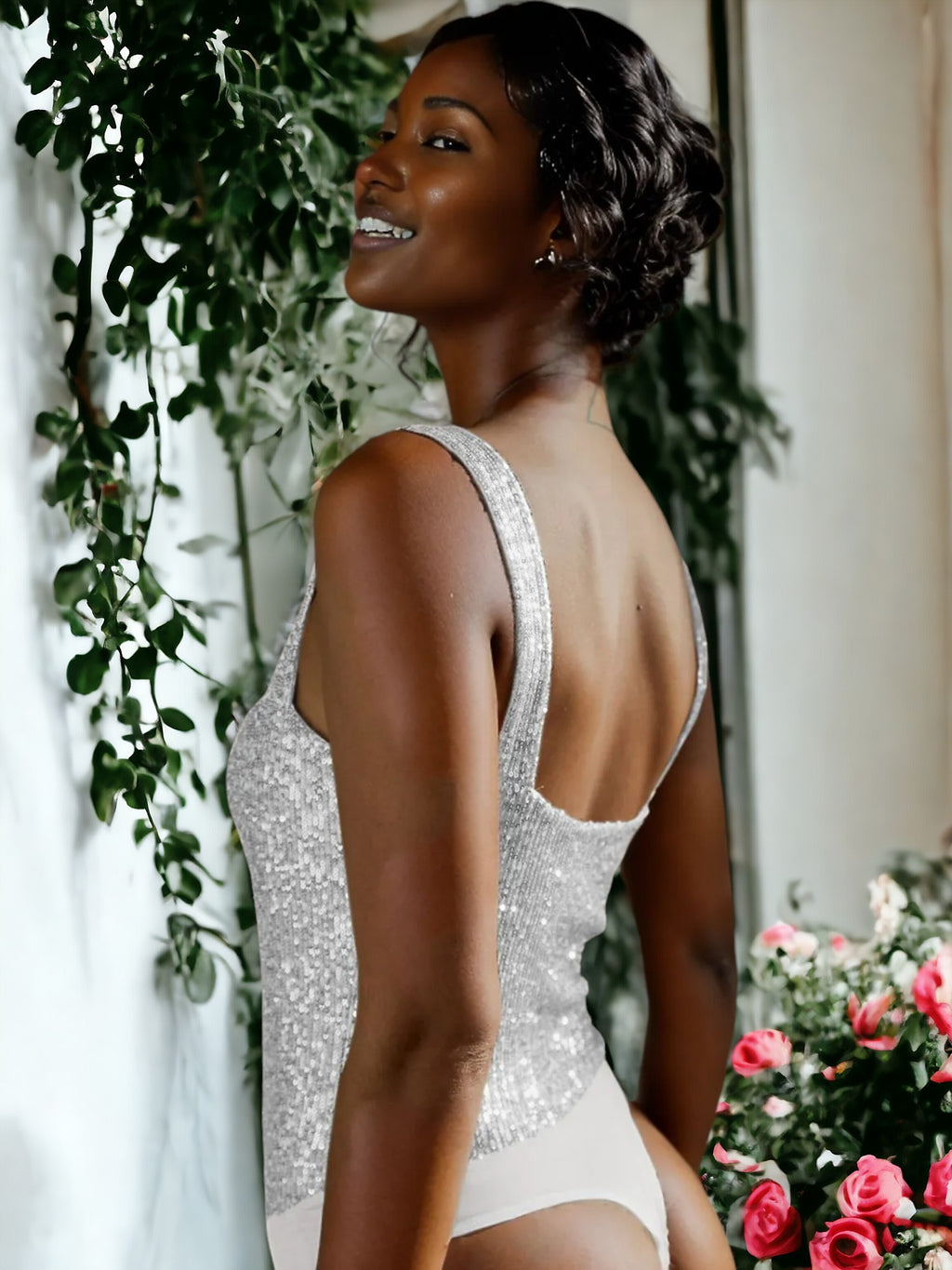 One-Piece Sequined Jumpsuit Outfit