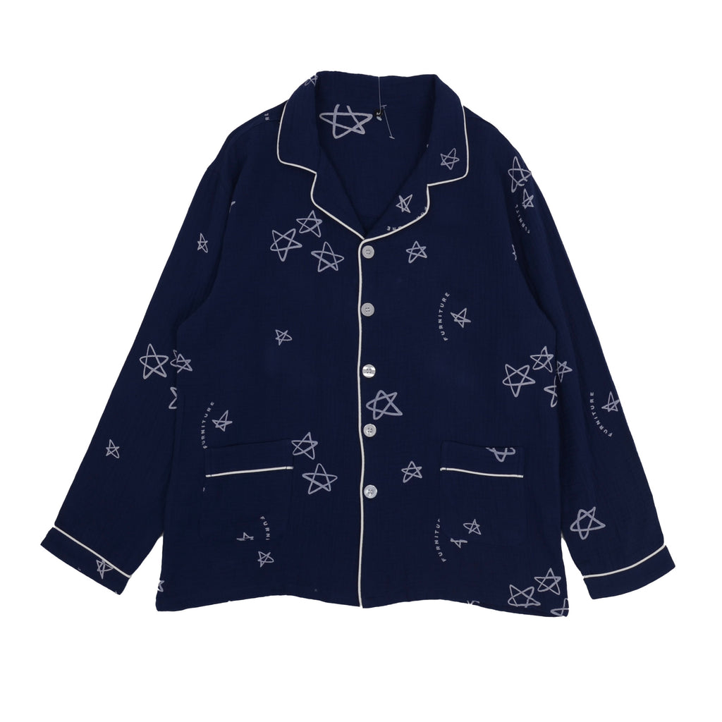 Anna-Kaci Lounge Women's Long Sleeve Button-Up Pajama Set with Notched Collar and Star Print Design