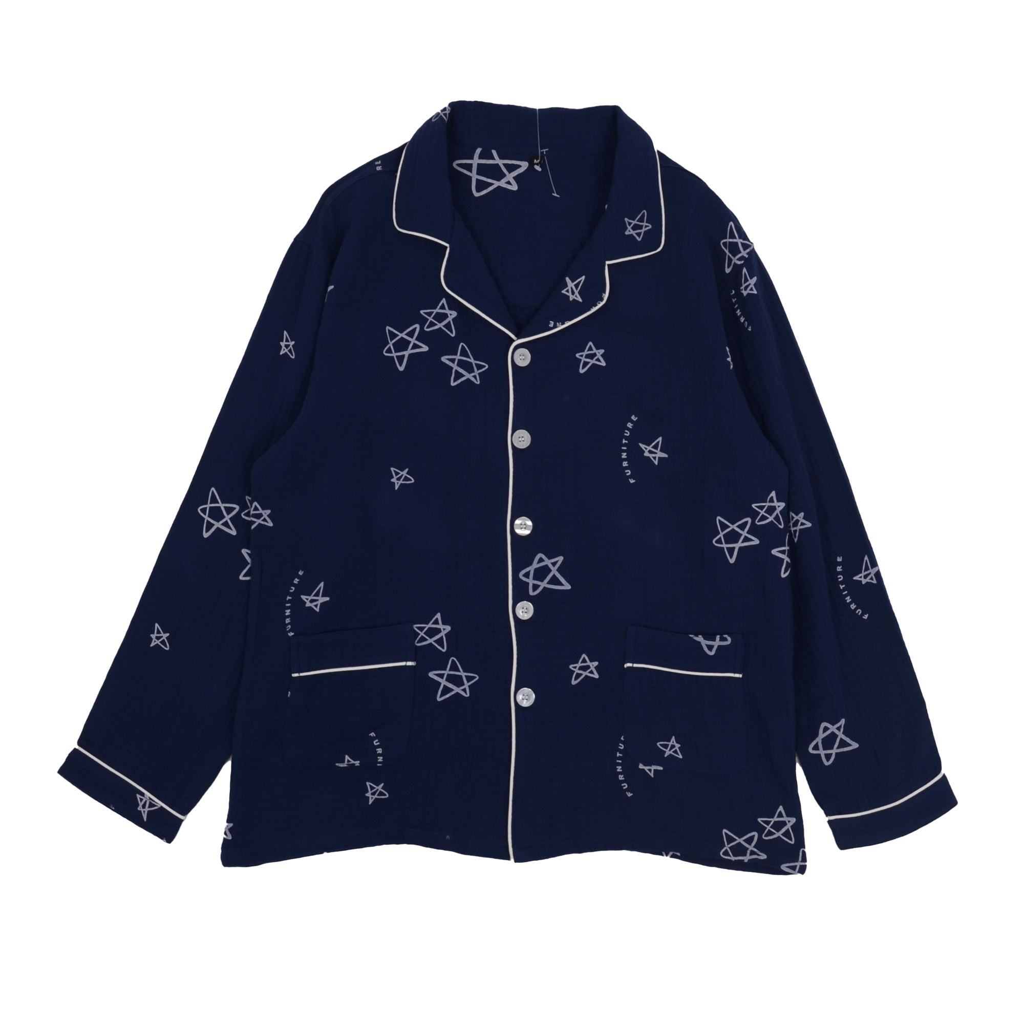 Anna-Kaci Lounge Women's Long Sleeve Button-Up Pajama Set with Notched Collar and Star Print Design