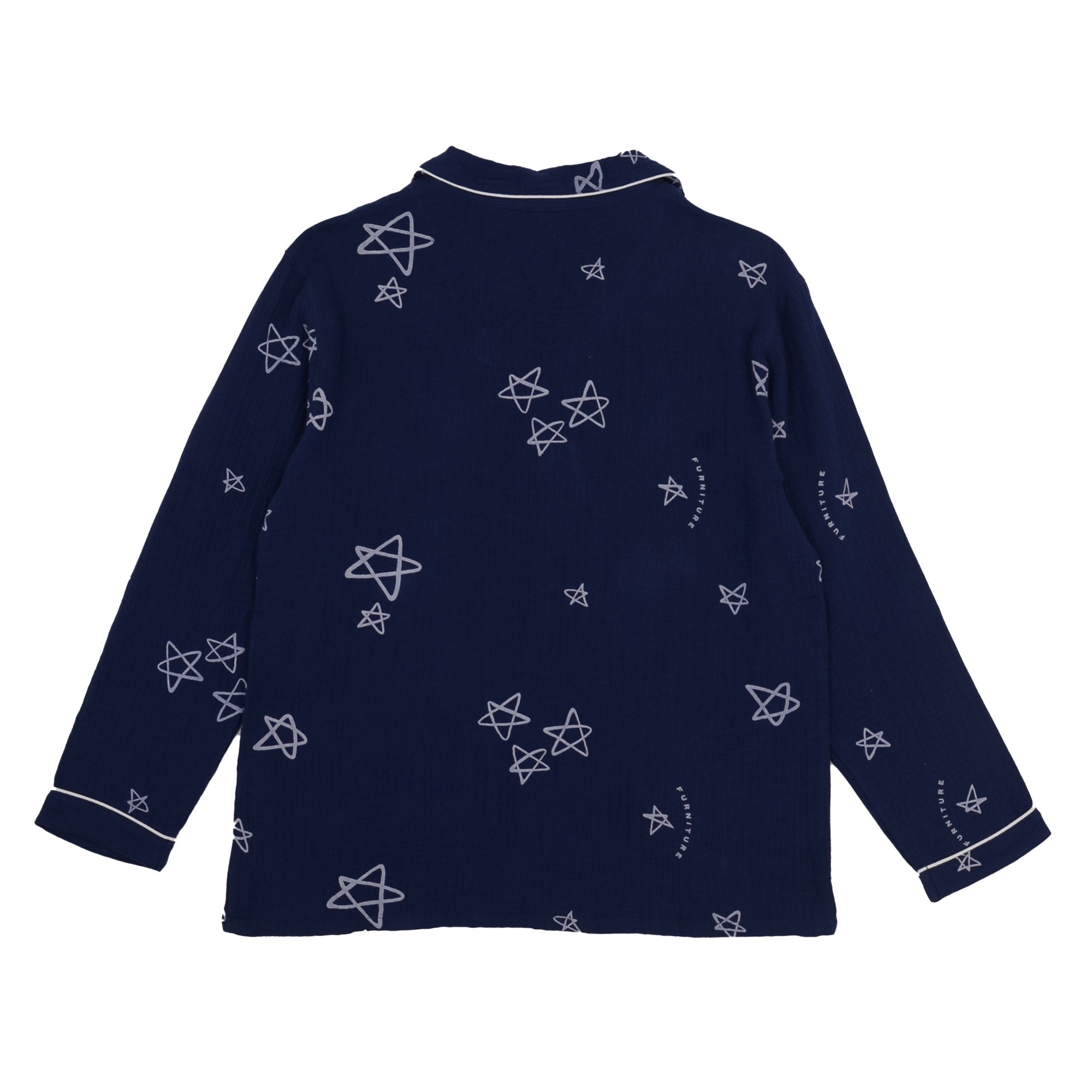 Anna-Kaci Lounge Women's Long Sleeve Button-Up Pajama Set with Notched Collar and Star Print Design