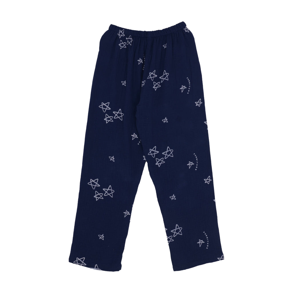 Anna-Kaci Lounge Women's Long Sleeve Button-Up Pajama Set with Notched Collar and Star Print Design