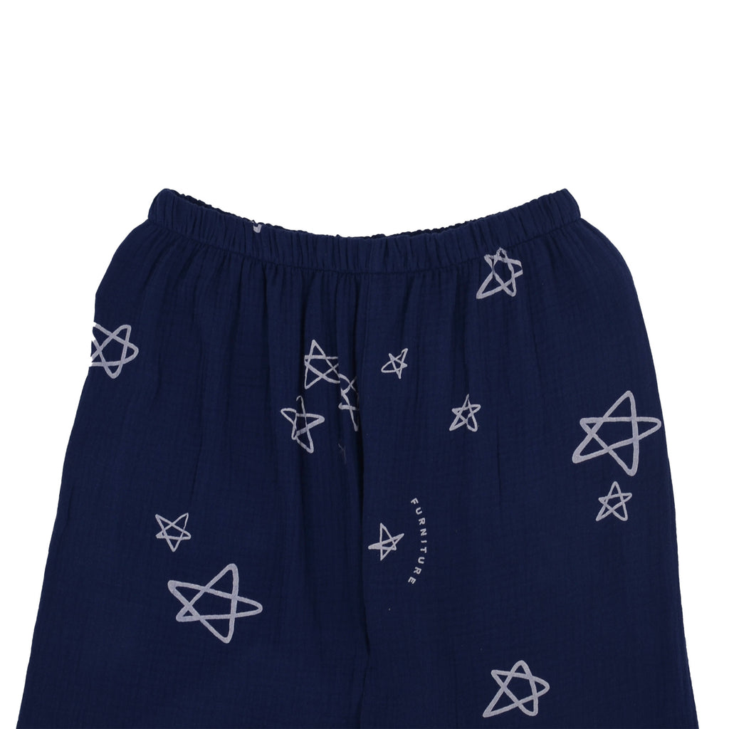 Anna-Kaci Lounge Women's Long Sleeve Button-Up Pajama Set with Notched Collar and Star Print Design