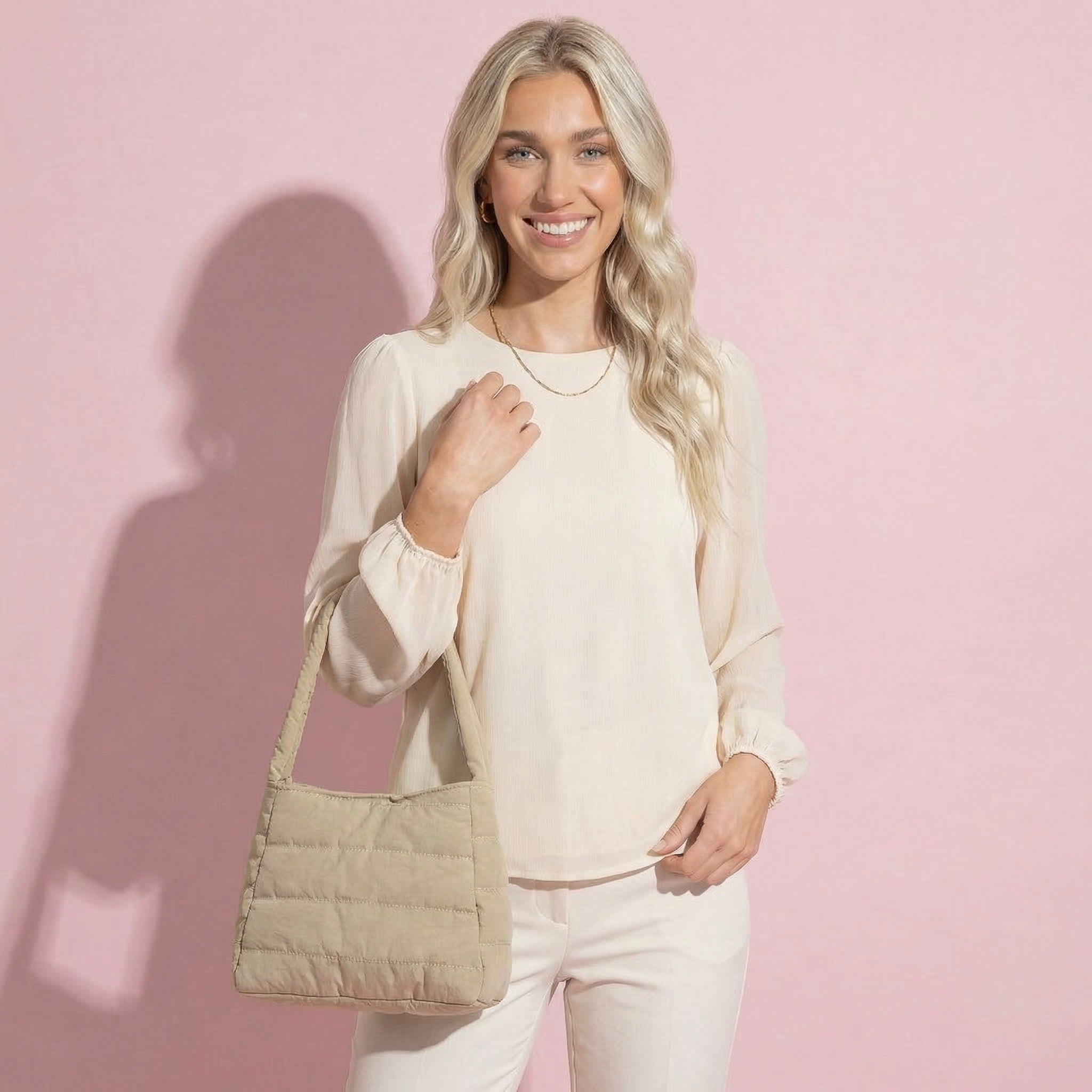 Anna-Kaci Women's Quilted Mini Handbag - Compact Puffy Top-Handle Bag for Casual Daily & Stylish Outings